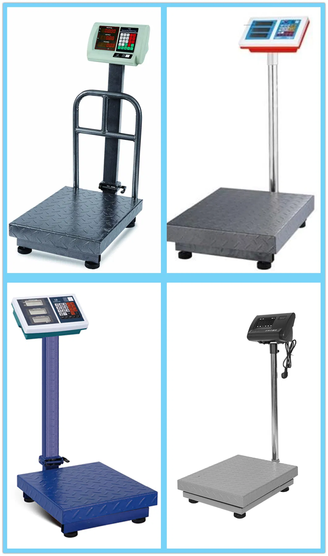 Digital Electronic Weight Stainless Steel Price Indicator Carbon Steel Frame Weighing Floor Bench Platform Scale